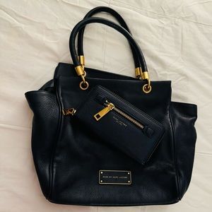 Like New- Navy Blue Marc Jacobs Tote and matching Wallet